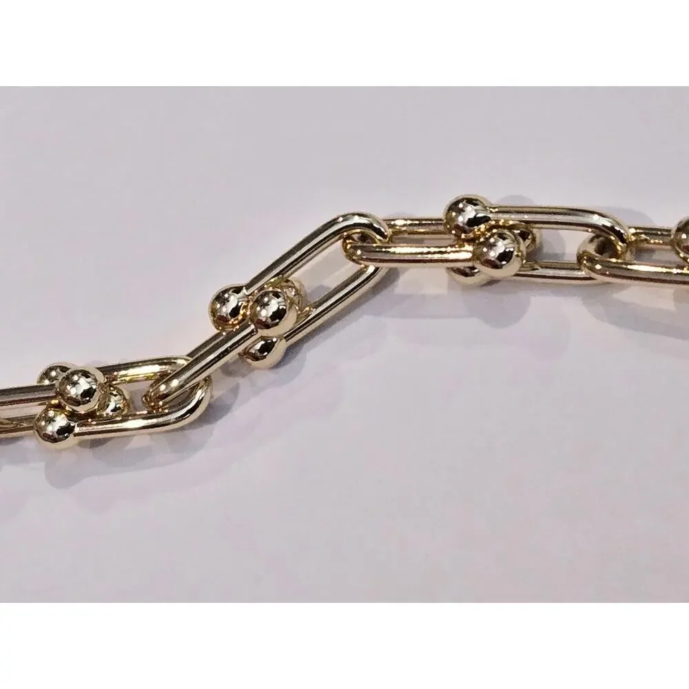 Gold Beaded Link Choker Necklace - Women Jewelry - Picture 7 of 7